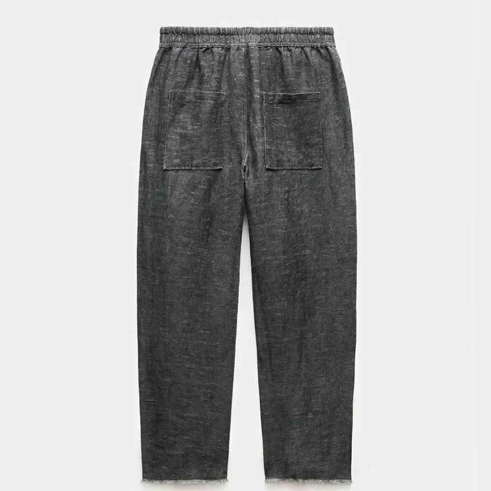 ZARA ZW COLLECTION LINEN BLEND JOGGER PANTS